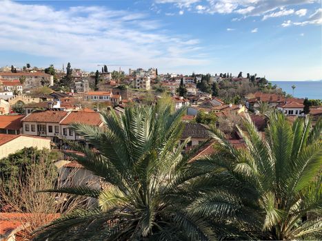 Panoramic view of the old city of Antalya Kaleici Turkey