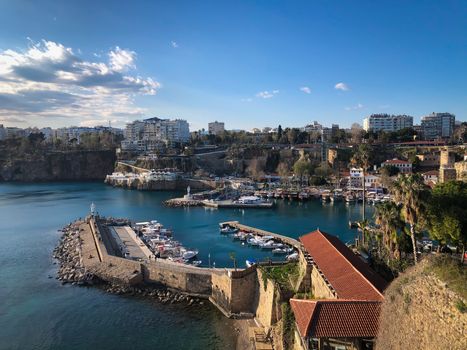 Yacht port marina in old town of Antalya Kaleici Turkey