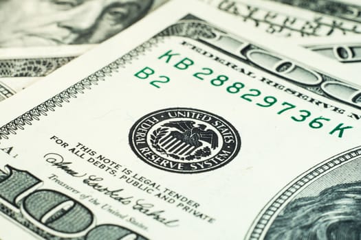 National currency of the USA close-up. Close-up photo of money. A bunch of dollar bills. U.S. dollars.