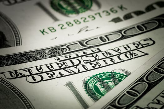 Close-up photo of money. A bunch of dollar bills. U.S. dollars.