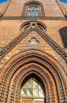 Old weathered and aged religious church building walls and windows found all over Europe