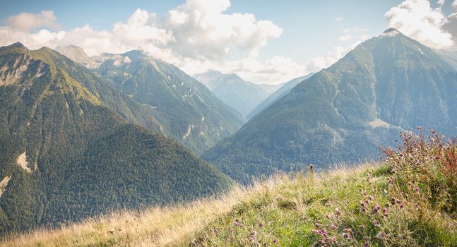 Pyrenees view from the Pla D Adet ski resort next to Saint Lary, France