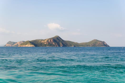 Landscapes View The atmosphere is beautiful sea with mountain background , The beach of Thailand.