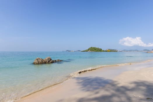 Landscapes View The atmosphere is beautiful Sand and sea and the color of the sky, The beach of Thailand.
