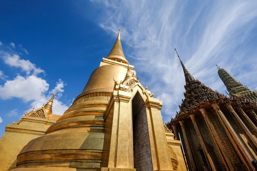 Wat Phra Kaew (The Emerald Buddha) daylight view in Thailand