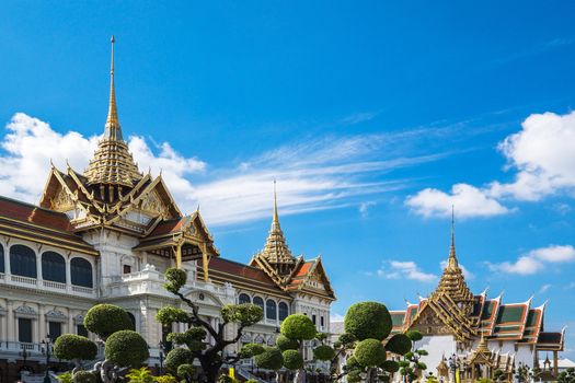 Wat Phra Kaew (The Emerald Buddha) daylight view in Thailand