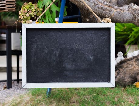 Hanging blackboard or chalkboard , education concept, restaurant menu
