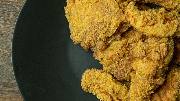 The American fried chicken close up image for food content.