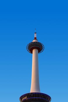 Kyoto tower is the tallest steel structure and a major tourist attraction in Kansai region. Japan.