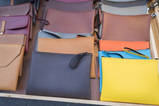 Leather bag colorful