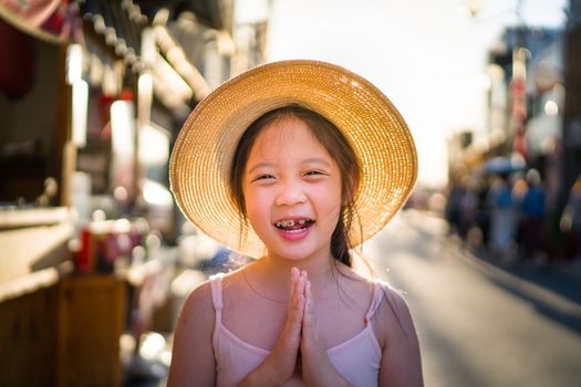 Thai Girl Greeting Sawasdee