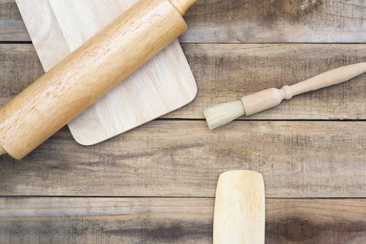 Wood bakery tool on wood table