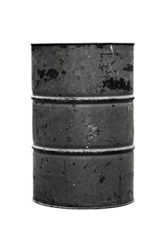 Barrel Oil black or dark Old isolated on background white