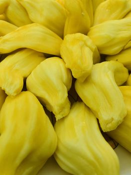 Beautiful view of Jack fruits kept in a plate for sale at market during the summer season