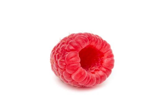 Raspberry closeup isolated on white background