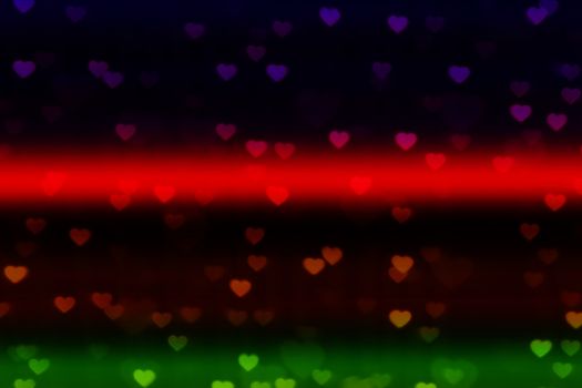 blur heart shape lights bokeh colorful background, colorful bokeh lights heart soft wallpaper, sparkles heart shape bright bokeh valentine romantic background