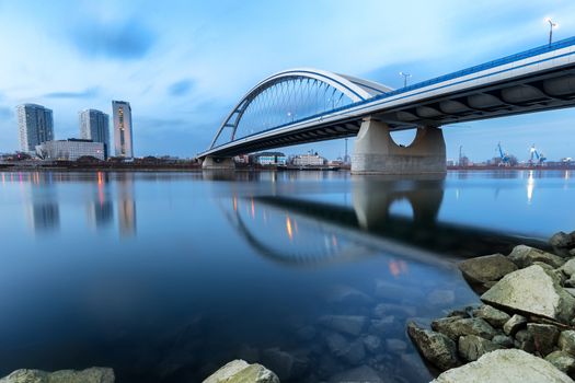 Apollo bridge over river Danube in Bratislava, Slovakia
