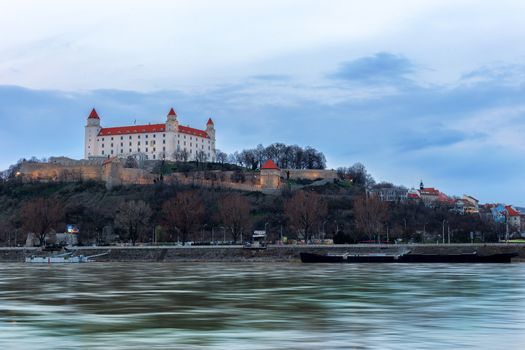 Bratislava castle at evening on spring season