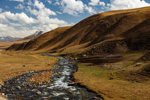 Susamyr river in the mountains of Kyrgyzstan.