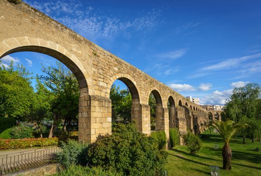 Aqueduct of San Anton in Plasencia, province of Caceres, Spain. Built on the 16th century.
