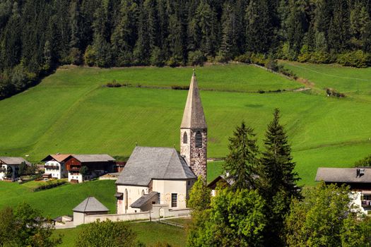 Santa Maddalena/Santa Magdalena and Dolomites range, Funes, South Tyrol, Italy