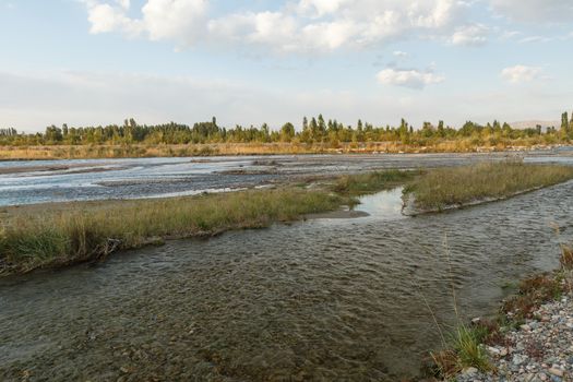Chu River, border between Kazakhstan and Kyrgyzstan.