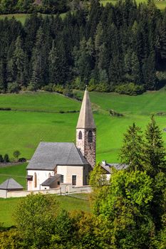 Santa Maddalena/Santa Magdalena and Dolomites range, Funes, South Tyrol, Italy