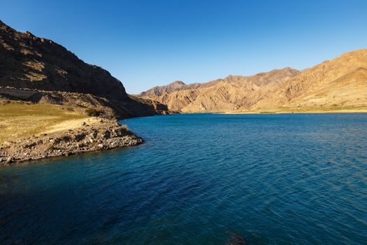 Naryn River in the mountains of Kyrgyzstan.