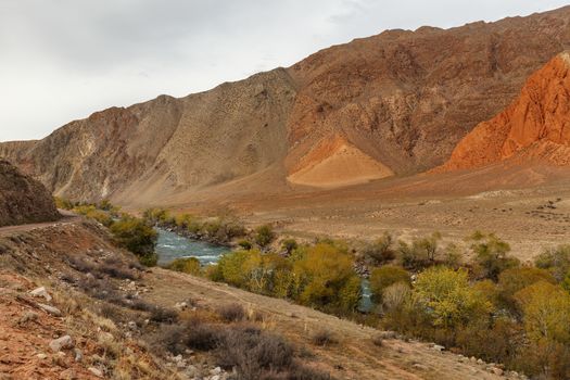 Kokemeren river, mountain river in the Naryn region of Kyrgyzstan.