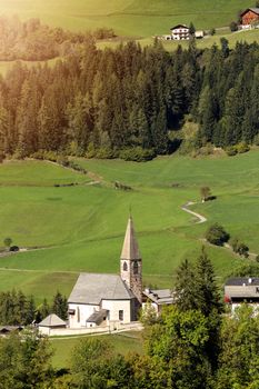 Santa Maddalena/Santa Magdalena and Dolomites range, Funes, South Tyrol, Italy