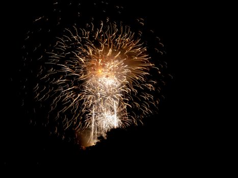 light painting by fireworks at night fallas holidays event