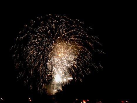 light painting by fireworks at night fallas holidays event