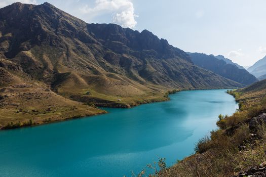 The Naryn River in the Tien Shan mountains in Kyrgyzstan.