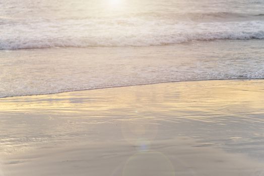 Emty beach sunset time. emty beach background. With copy space for text or design
