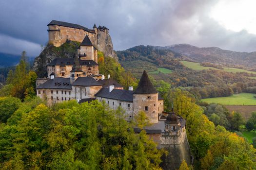 A view of famous Orava Castle in autumn. Orava Castle is considered to be one of the most interesting castles in Slovakia.