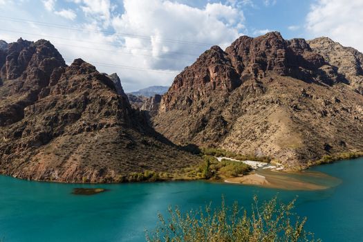 The Naryn River in the Tian Shan mountains, Kyrgyzstan