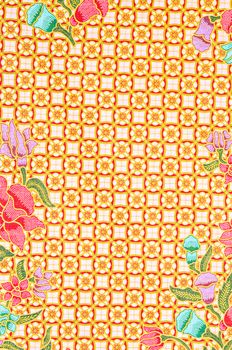 Close up texture of the beautiful of art Thai Batik Pattern.