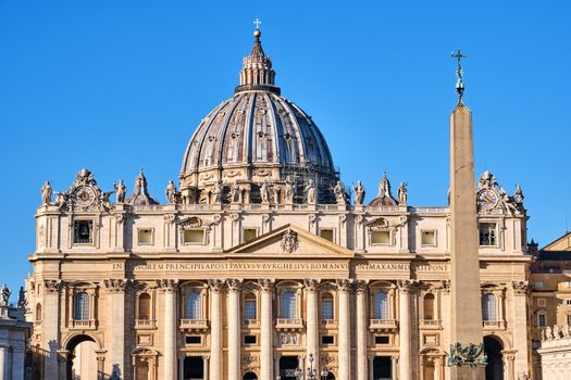 The St. Peters Basilica in the Vatican City, Italy