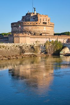 The Castel Sant Angelo in Rome on a sunny winter day