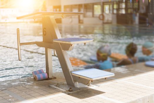 Swiming pool and jumping stand