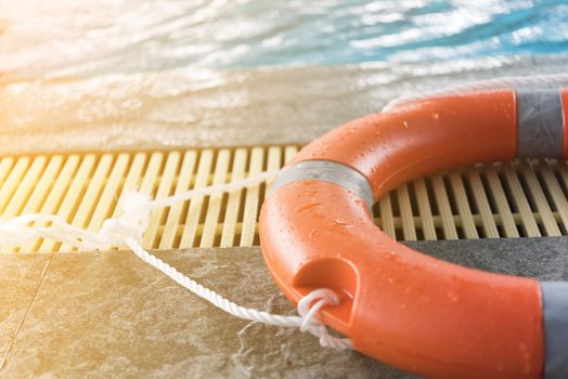 tire floating on swiming pool