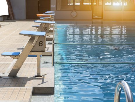 Swiming pool and jumping stand