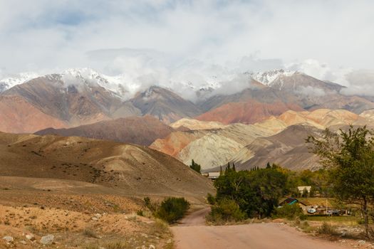 mountain road, Jumgal District, Kyrgyzstan mountain landscape