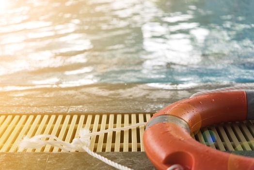 tire floating on swiming pool