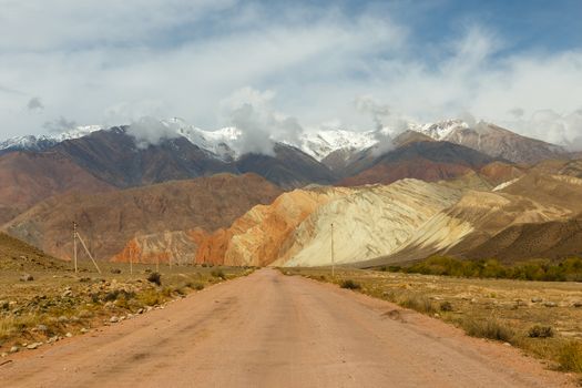 mountain road, Jumgal District, Kyrgyzstan mountain landscape