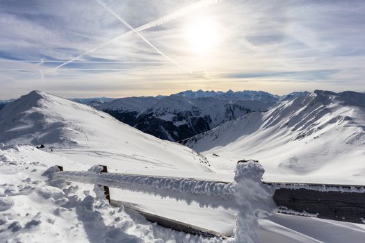 Saalbach-Hinterglemm region, Alps view from ski resort