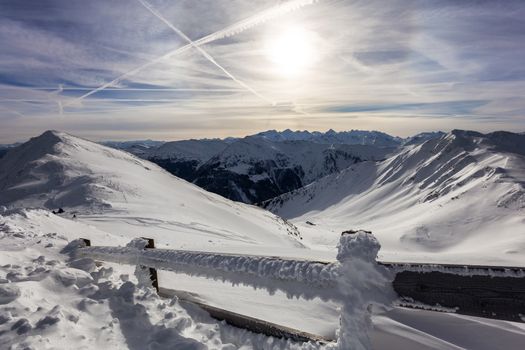 Saalbach-Hinterglemm region, Alps view from ski resort