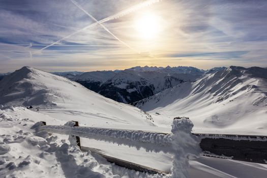 Saalbach-Hinterglemm region, Alps view from ski resort