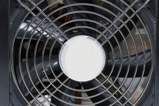 Close up fan of power supply unit 