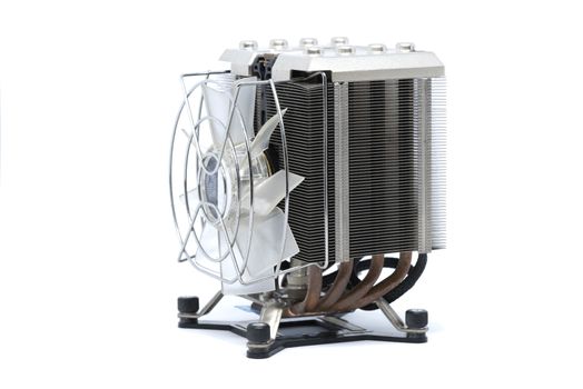Cooler CPU fan with heat sink and cable , isolated on white background